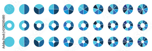Tableau sur toile Pie chart set