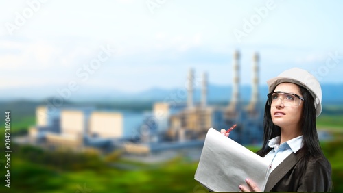 Bilde på lerret Smart male engineer gas refinery service