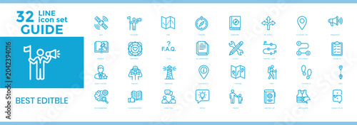 Bild auf Leinwand IT support line icon set with 30 icons: technical assistance, help desk, computer repair, customer service, software help, network troubleshooting