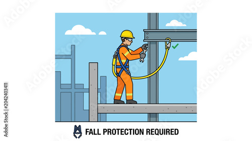 Construction Worker Safety Harness