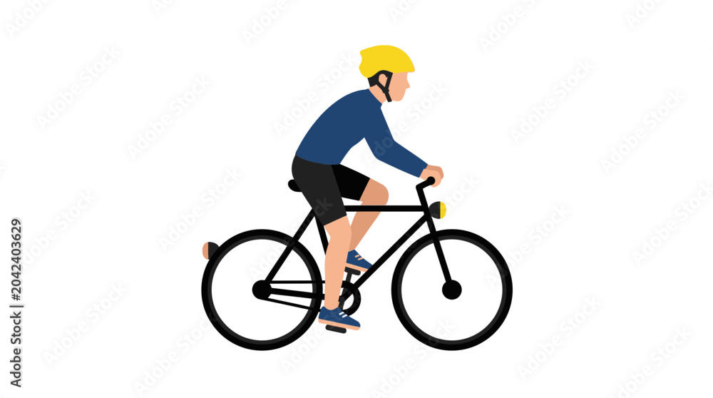 Fototapeta premium Man Cycling with Helmet