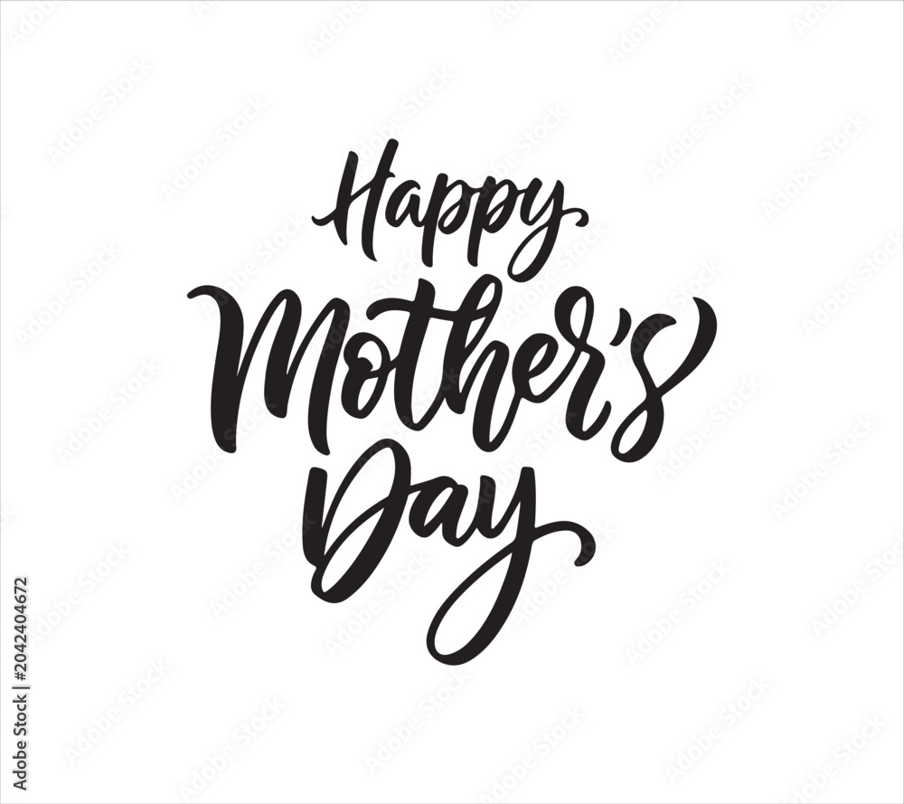 Fototapeta premium Happy Mothers Day calligraphy text on white background