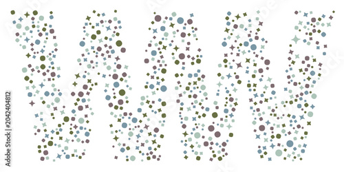 Foto Abstract wavy pattern composed of numerous colorful dots and circles on a clean white background, creating a dynamic graphic design element