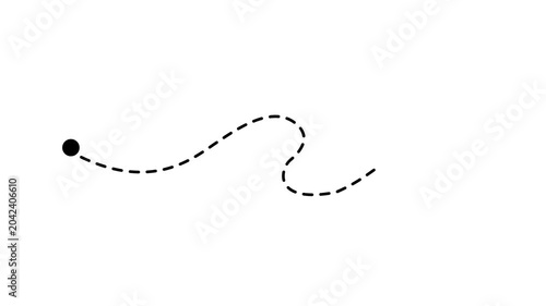 Map route icon with location pins, dotted travel path symbol, navigation journey graphic element.4k motion graphics video animation