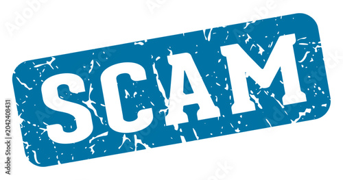 scam rectangular sign. scam stamp