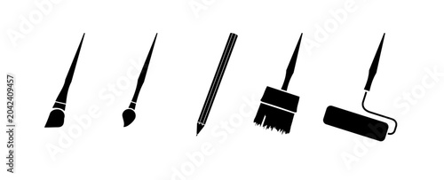 Tableau sur toile Paint tool icon in flat black design