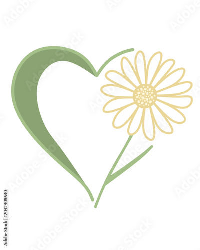 Silueta daisy corazón.