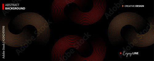 Dynamic abstract background with concentric circles and red accents