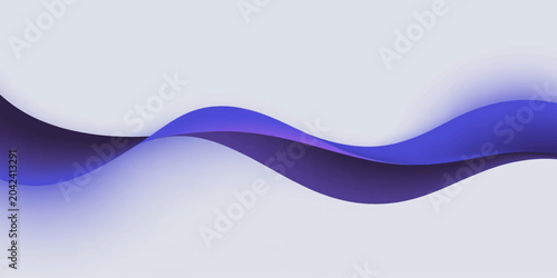 Bild auf Leinwand Abstract purple wave flows gracefully across a soft grey background, creating a sense of fluidity and modern elegance