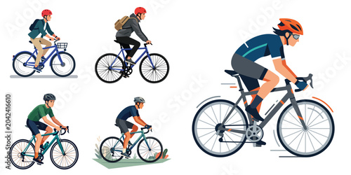 Cuadro en lienzo Dynamic collection of diverse vector illustrations showcasing various aspects of