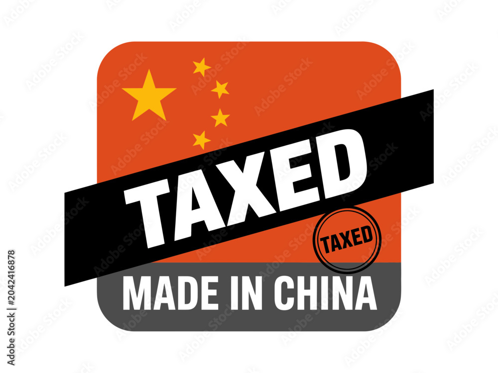 Obraz premium A vector graphic illustration of a Chinese flag badge with a taxed stamp