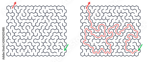 Fotografía a maze game sheet, find your way out