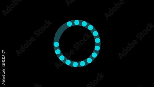 Dots spinning circle loader sync and refresh loop animation on dark background