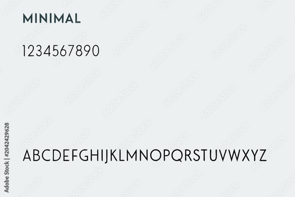Εκτύπωση καμβά minimal geometric typeface on light background font