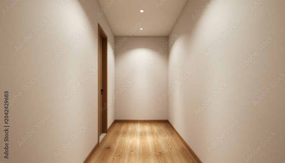 Fototapeta premium Exploring minimalist design modern hallway interior space visual content contemporary environment perspective aesthetic appeal