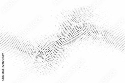Bild auf Leinwand inverse particle wave design on white background