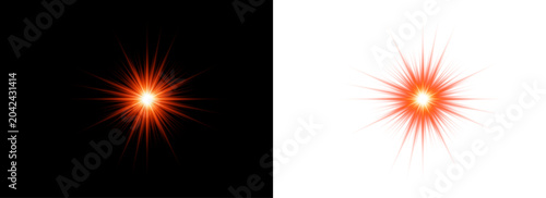 Bild auf Leinwand Radiant red starburst light effect dynamic flare for visual effects and graphic