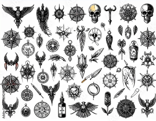 Macabre and mystic symbols