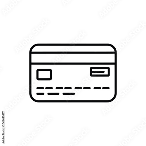 A black line icon of a credit card on a light gray background