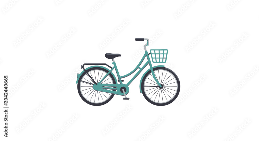 Fototapeta premium Teal Bicycle Vector Illustration