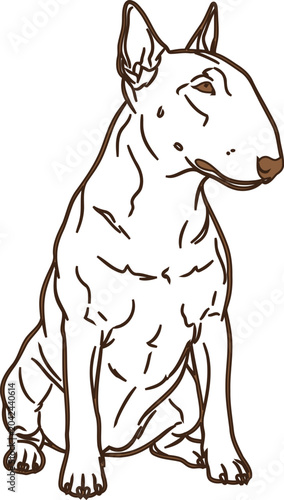 Canvas Print Cartoon bulldog sitting calmly with a relaxed expression