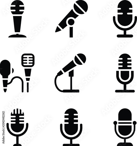 Collection of microphone audio sound recording music