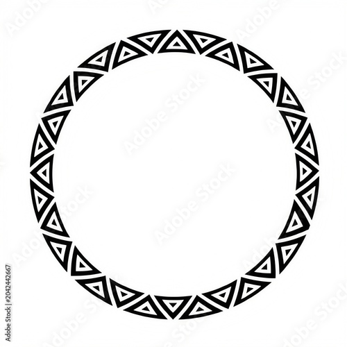 geometric circular frame with triangle pattern black