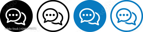 Chat bubble icons in circles various colors and styles