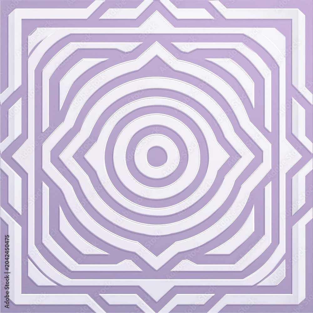 Fototapeta premium Abstract purple and white geometric maze pattern design, three dimensional vector design, AI generated