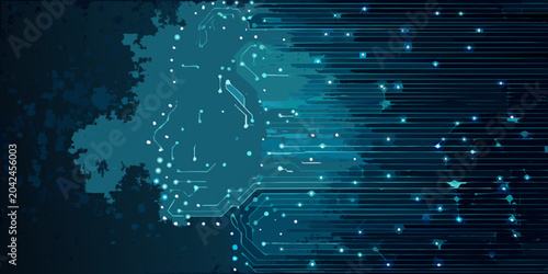 Tableau sur toile brain circuitry digital illustration neural network futuristic