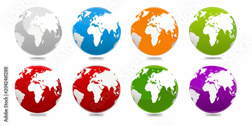 Bild auf Leinwand colorful world globes vector illustration globe earth