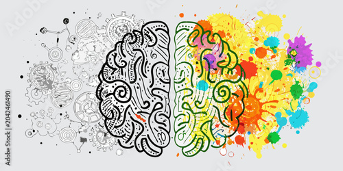 Photos split brain art creative versus analytical left