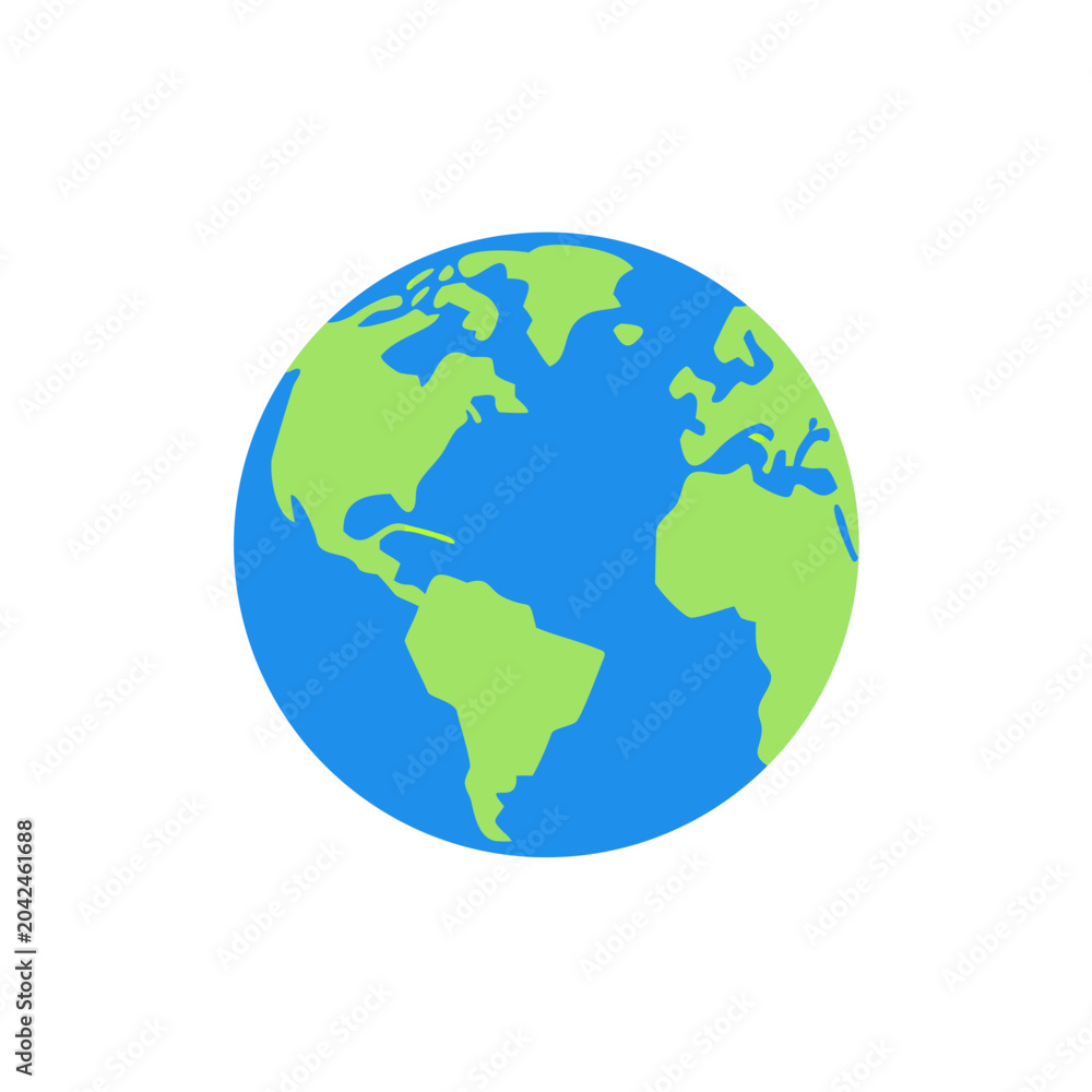 Fototapeta premium earth globe flat vector illustration planet world