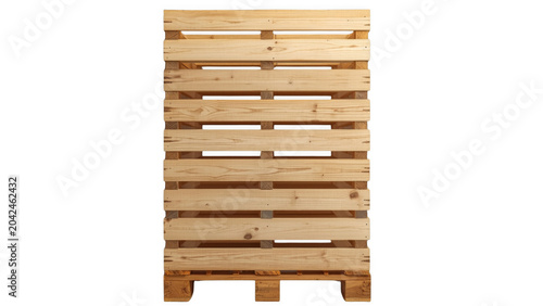 Stacked new wooden pallets for global logistics