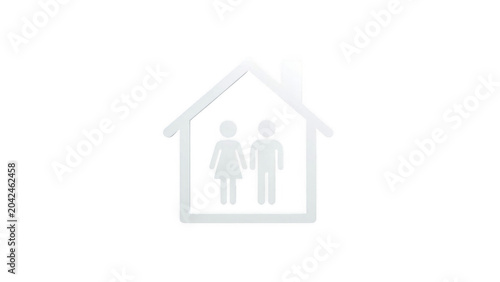 Couple living in house icon on transparent background