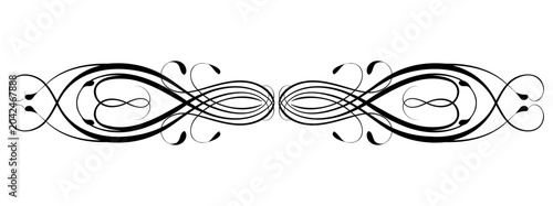 Ornament with flowers. Text divider. Decorative element for decor and text greeting or invitation card design.