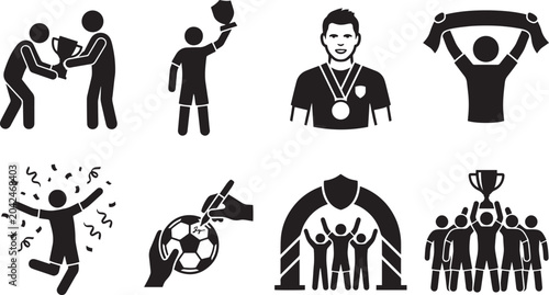 Football Achievement Vector Icon Set