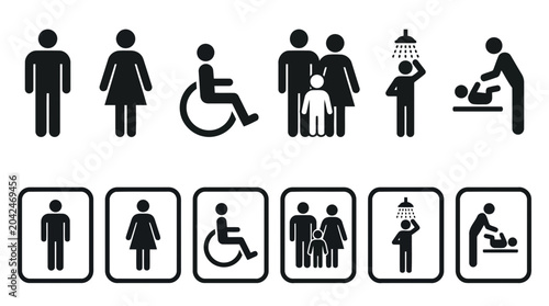 Εκτύπωση καμβά Set of various public restroom and facility signs