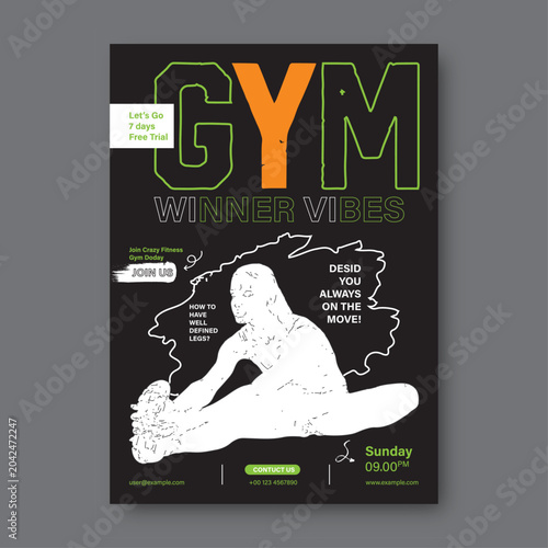 Gym Fitness Club Promotional Flyer Template