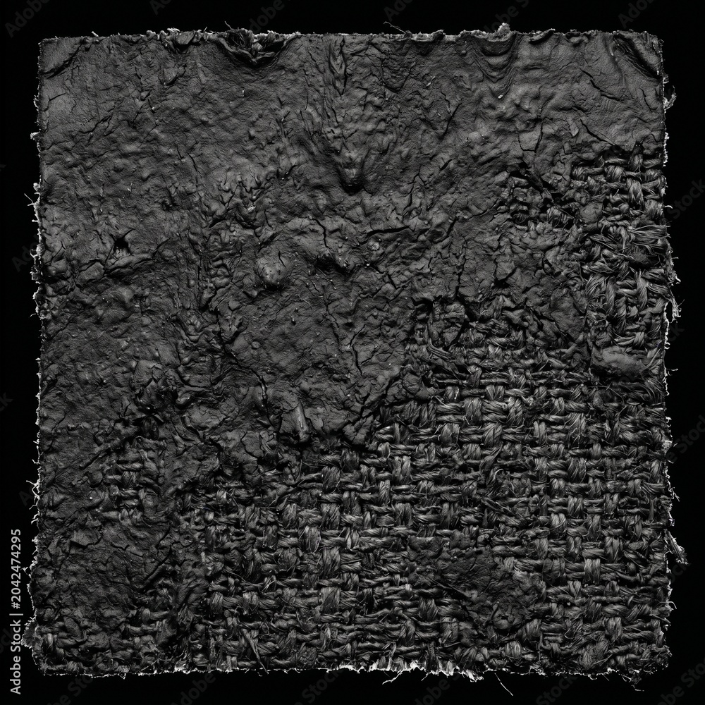 Fototapeta premium Creative Black textured background, rough stone or concrete wall, dark gray grunge surface, industrial design element 2k