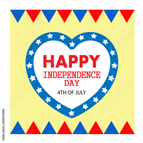 Happy Independence Day  anniversary greeting card elements