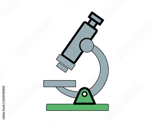 фотографія Microscope illustration with gray and green coloring a simplified scientific dep