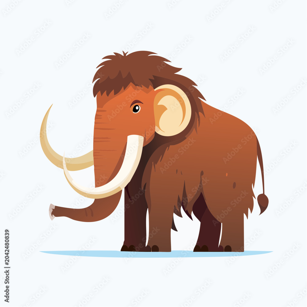 Obraz premium Cartoon Woolly Mammoth Illustration