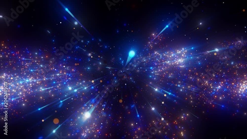 4K Blue Particle Explosion with Glowing Sparkles and Light Trails Futuristic Energy Burst Abstract 3D Motion Video 60fps