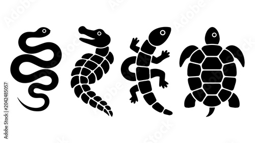 Photography Set of Animal Silhouettes – Wildlife Vector Illustration Collection