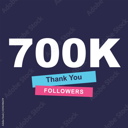 Schilderij op canvas Thank You Message Design Celebrating Seven Hundred Thousand Followers Milestone