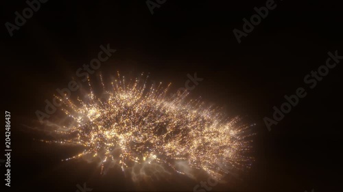 4K Luxury Golden Particle Explosion of Glowing Bokeh Sparkles and Shimmering Energy Waves Abstract 3D Motion Video 60fps