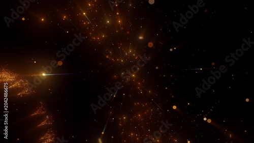 4K Luxury Golden Energy Burst Explosion of Glowing Bokeh Particles with Radiant Light Trails Abstract 3D Motion Video 60fps