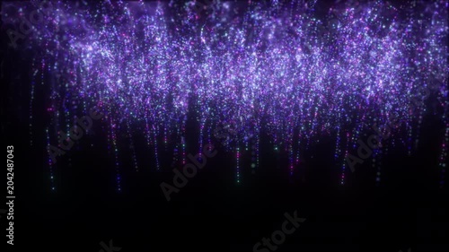 4K Purple Glitter Particle Rain with Glowing Bokeh Sparkles and Falling Stardust Fantasy Abstract 3D Motion Video 60fps