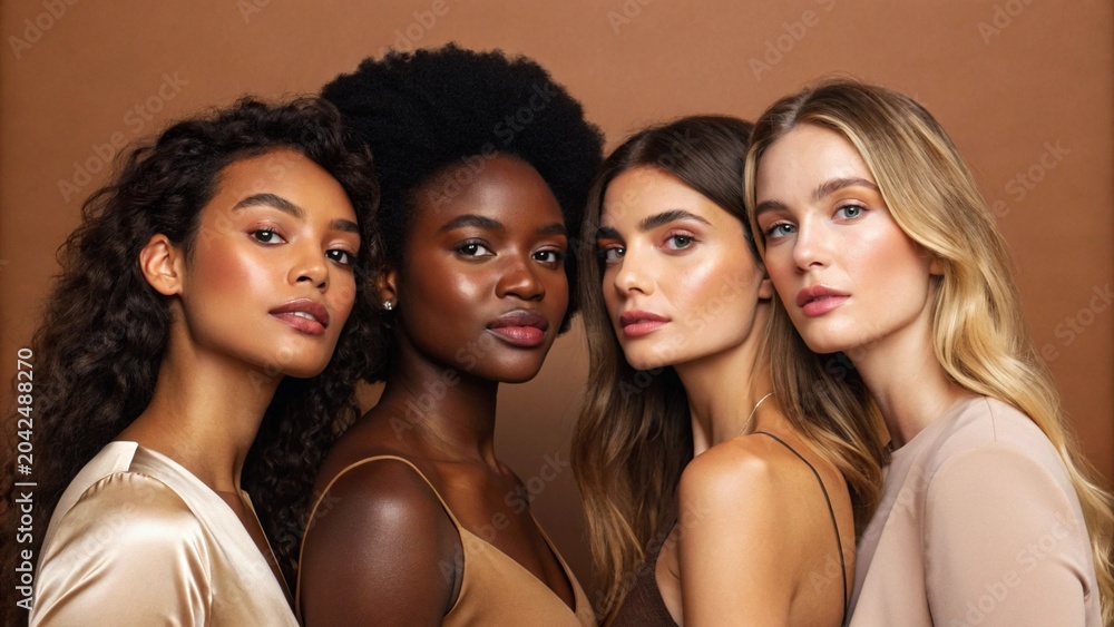 Fototapeta premium Diverse Beauty Portrait Celebrating Inclusion, Confidence and Natural Elegance
